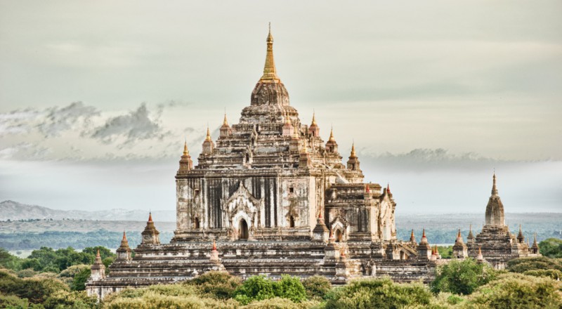 Asia, Bagan, Burma, HDR, Myanmar, temple, fog, buddhism, HDR 0540-0079-0083_v1